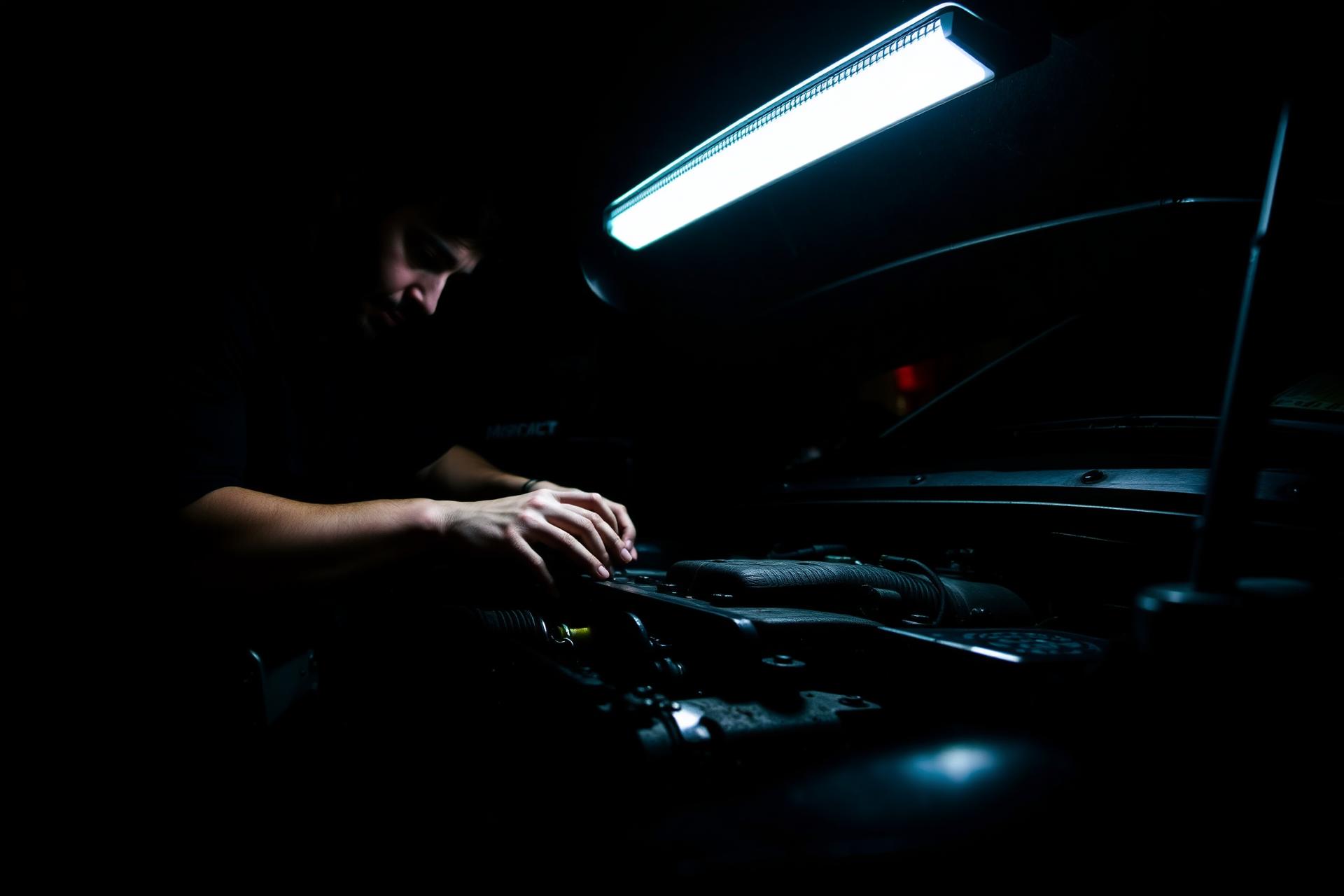 Mobile mechanic working on a car engine in Townsville